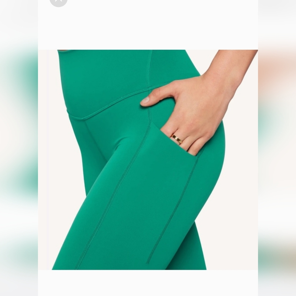 Lululemon Wunder Train High Rise tight, Leggings Pockets 25" Green